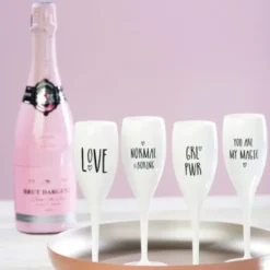 Sektglas YOU ARE MY SUNSHINE - weißes Kunststoff Champagnerglas mit Botschaft