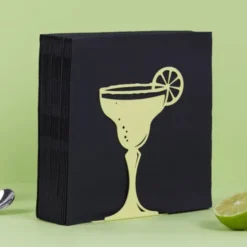 Serviettenhalter Cocktail, Metall gelb