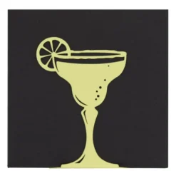 Serviettenhalter Cocktail, Metall gelb