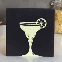 Serviettenhalter Cocktail, Metall gelb