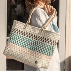 Shopper Elin Aqua Mix - Design Einkaufstasche & Strandtasche