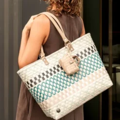 Shopper Elin Aqua Mix - Design Einkaufstasche & Strandtasche