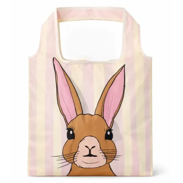 Shopper faltbar mit Hase & Möhre Motiv – Einkaufstasche mit Aufbewahrungsbeutel