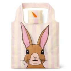 Shopper faltbar mit Hase & Möhre Motiv – Einkaufstasche mit Aufbewahrungsbeutel