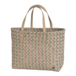 Shopper Faye grün & braun - Design Einkaufstasche & Strandtasche
