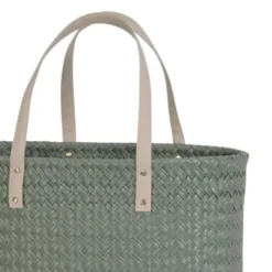 Shopper Faye salbeigrün - Design Einkaufstasche & Strandtasche