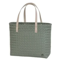 Shopper Faye salbeigrün - Design Einkaufstasche & Strandtasche