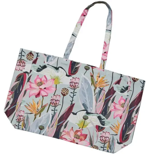 Shopper mit buntem Blumenprint – große Henkeltasche & Strandtasche