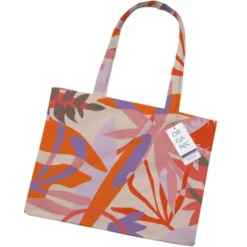Shopper mit exotischem Blumenmotiv – große Henkeltasche & Strandtasche