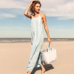Shopper Paris hellblau - Einkaufstasche & Strandtasche