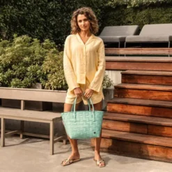 Shopper Paris türkis - Einkaufstasche & Strandtasche