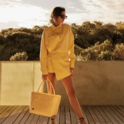 Shopper Paris vanilla yellow - Einkaufstasche & Strandtasche