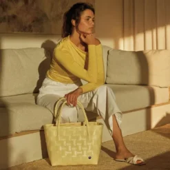 Shopper Paris vanilla yellow - Einkaufstasche & Strandtasche
