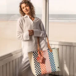 Shopper Sunny bunt geflochten – große Einkaufstasche & Strandtasche