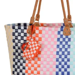Shopper Sunny bunt geflochten – große Einkaufstasche & Strandtasche