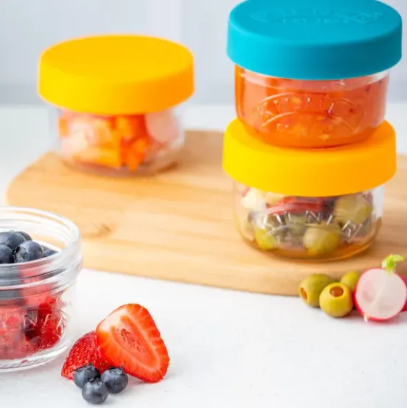 Snackgläser mit Silikondeckel 2er-Set