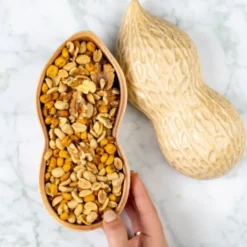 Snackschale Erdnuss – Nussschale aus Keramik mit Deckel