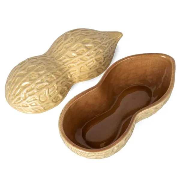 Snackschale Erdnuss – Nussschale aus Keramik mit Deckel