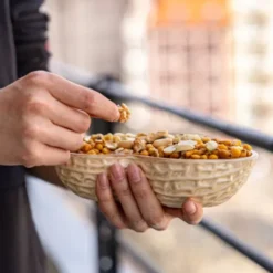 Snackschale Erdnuss – Nussschale aus Keramik mit Deckel