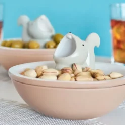 Snackschale hungriges Eichhörnchen mit Abfallfunktion, Keramik braun