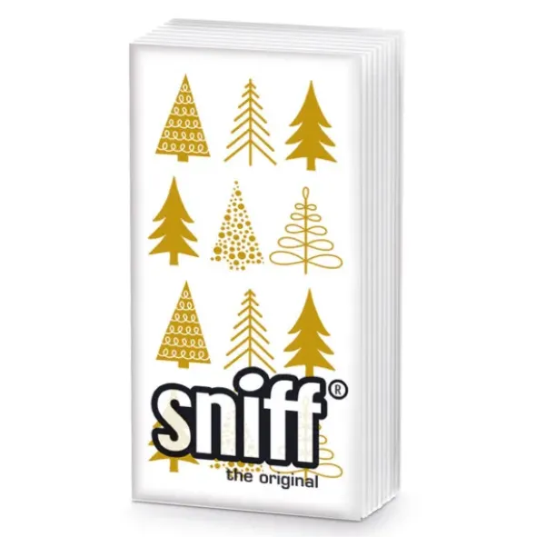 SNIFF Taschentücher - Weihnachtsbäume gold