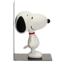 Snoopy Buchstütze – Peanuts Bücherhalter schwarz mit Snoopy Figur