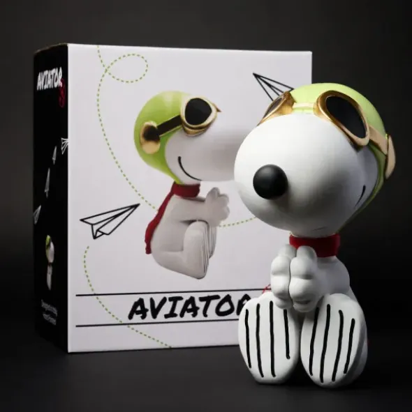 Snoopy Figur Flieger 25 cm, sitzend weiß – Peanuts Dekofigur