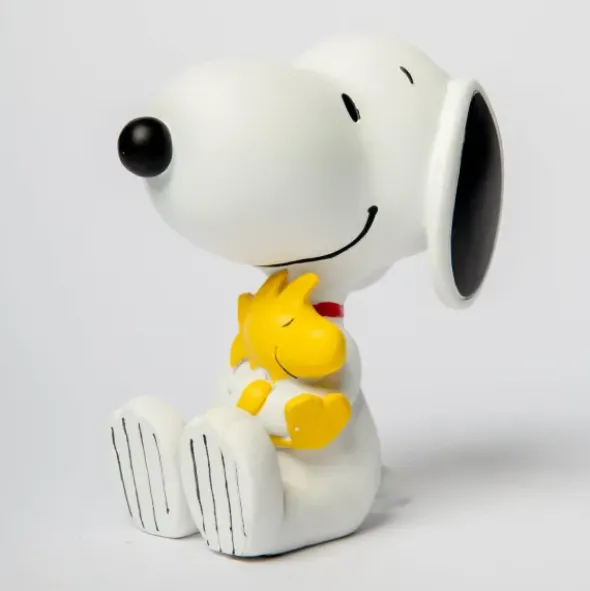 Snoopy Figur mit Woodstock 12 cm, sitzend weiß – Peanuts Dekofigur
