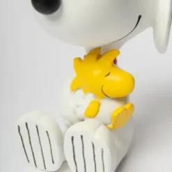 Snoopy Figur mit Woodstock 12 cm, sitzend weiß – Peanuts Dekofigur