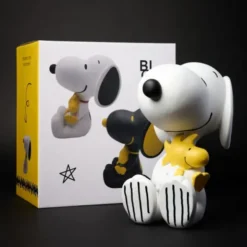 Snoopy Figur mit Woodstock 25 cm, sitzend weiß – Peanuts Dekofigur