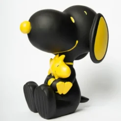 Snoopy Figur mit Woodstock 12 cm, sitzend schwarz – Peanuts Dekofigur