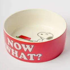 Snoopy Hundenapf Keramik NOW WHAT? MORE PLEASE – roter Futternapf Peanuts