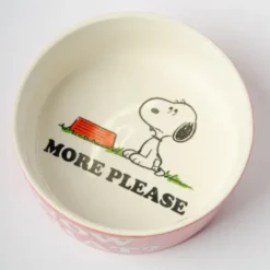 Snoopy Hundenapf Keramik NOW WHAT? MORE PLEASE – roter Futternapf Peanuts