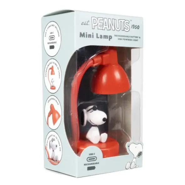 Snoopy Mini Lampe rot – LED Tischlampe mit flexiblem Lampenhals
