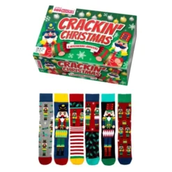 Socken Geschenkbox CRACKIN CHRISTMAS - 6 Nussknackersocken Gr. 39-46