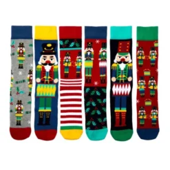 Socken Geschenkbox CRACKIN CHRISTMAS - 6 Nussknackersocken Gr. 39-46