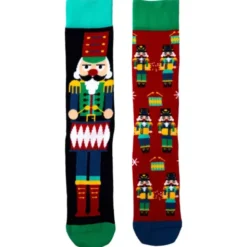 Socken Geschenkbox CRACKIN CHRISTMAS - 6 Nussknackersocken Gr. 39-46