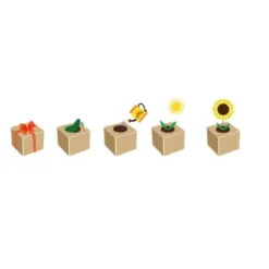 Sonnenblume im Holzwürfel - Sonne scheinen, personalisiert