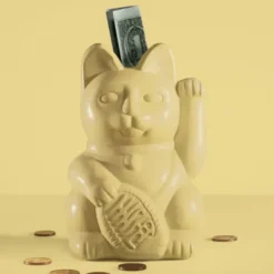 Spardose Glückskatze / Winkekatze gelb