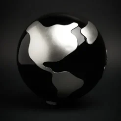Spardose Globus Weltkugel Ø 18 cm in schwarz silber