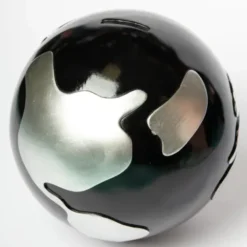 Spardose Globus Weltkugel Ø 18 cm in schwarz silber