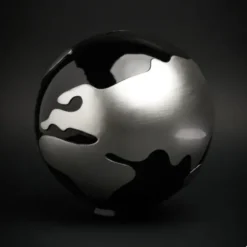 Spardose Globus Weltkugel Ø 18 cm in schwarz silber