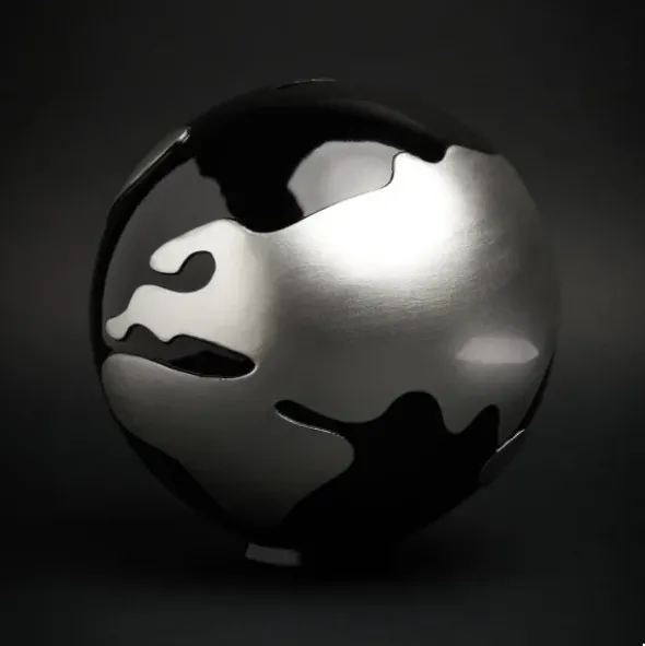 Spardose Globus Weltkugel Ø 18 cm in schwarz silber