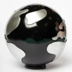 Spardose Globus Weltkugel Ø 18 cm in schwarz silber