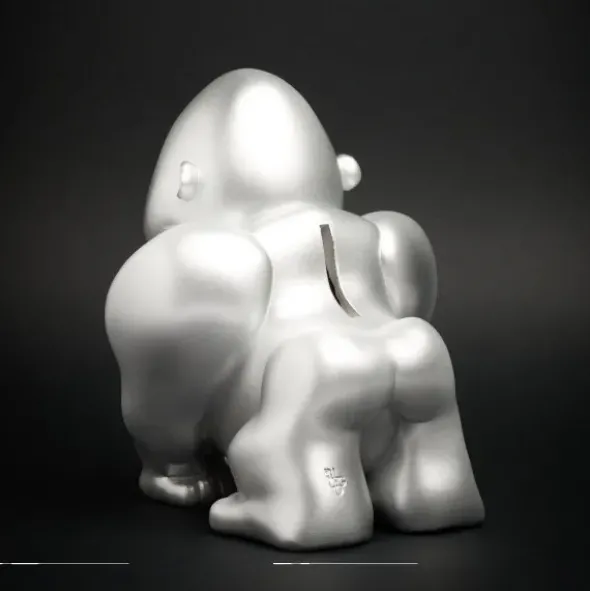 Spardose Gorilla 19 cm - Silber