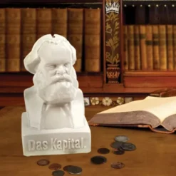 Spardose Statue KARL MARX - Das Kapital - Keramik cremeweiß