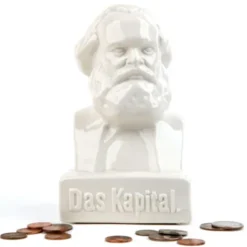 Spardose Statue KARL MARX - Das Kapital - Keramik cremeweiß