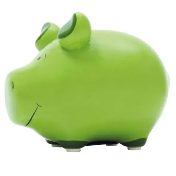 Sparschwein Keramik - blanko grün