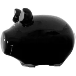 Sparschwein Keramik - blanko schwarz