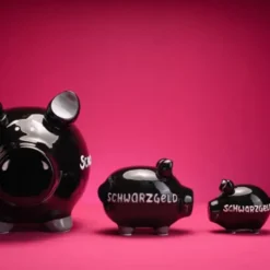 Sparschwein Schwarzgeld, Monsterschwein XXL 30 cm
